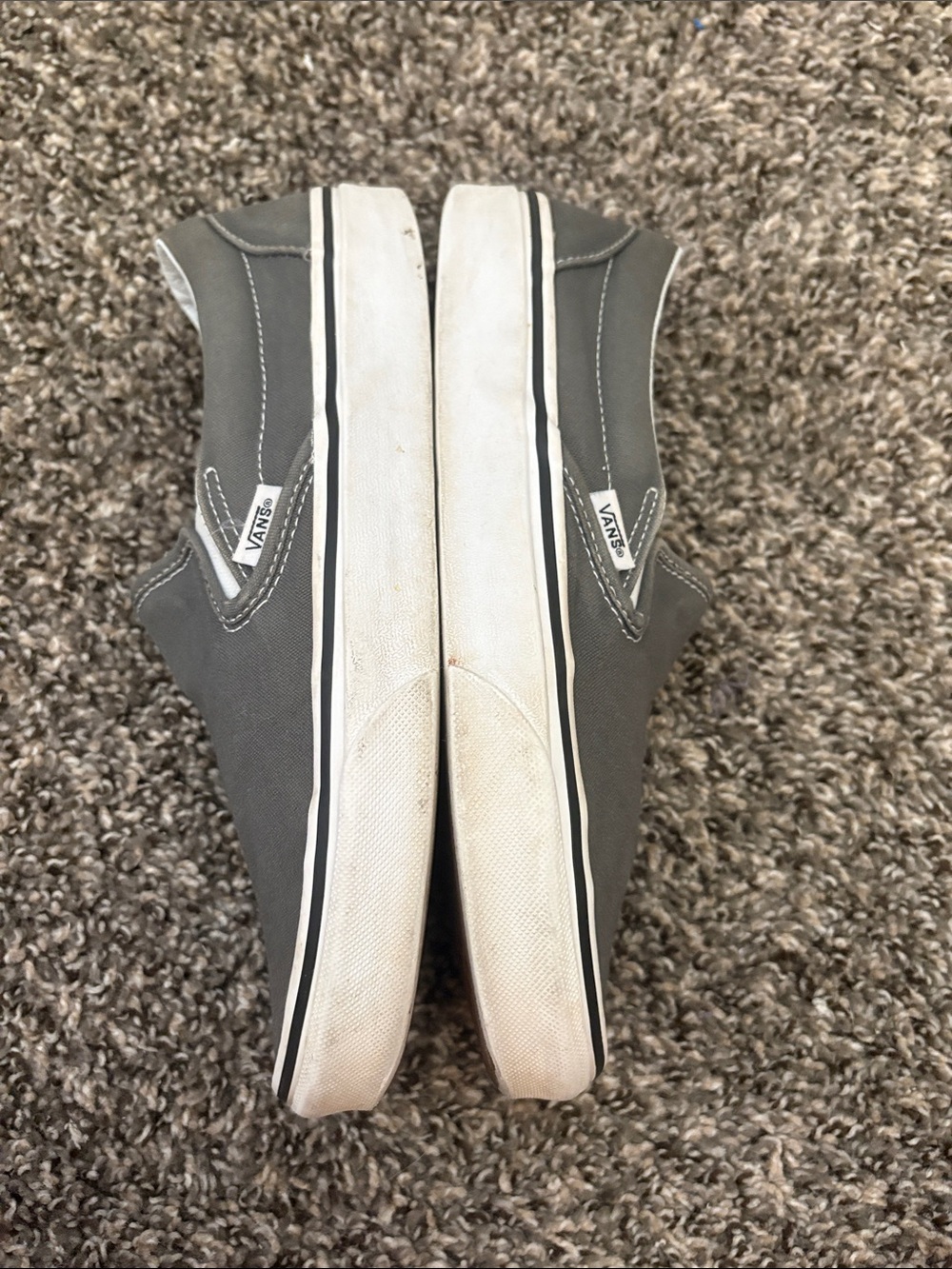Vans Gray Canvas Slip-On Loafers - Picture 5 of 8